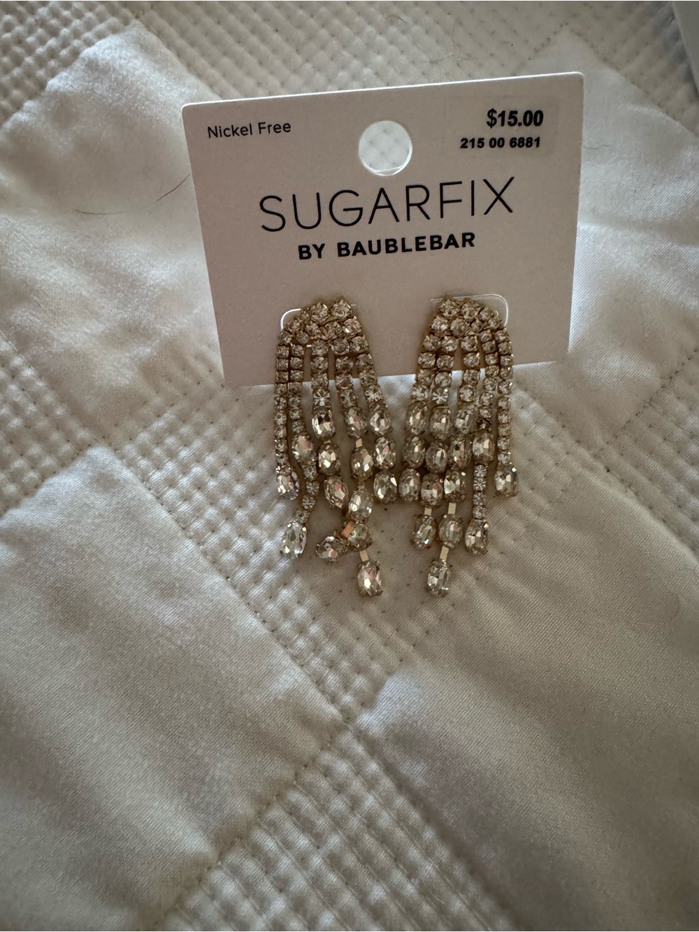 Sugarfix by BaubleBar Gold Rhinestone Cascade Earrings